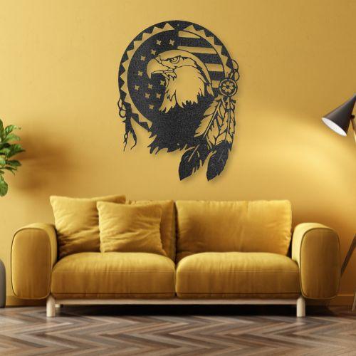Native American Eagle Metal Wall Art